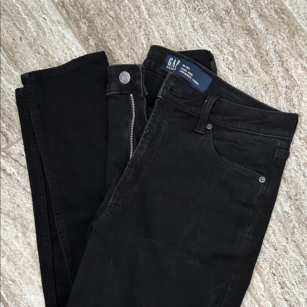 GAP women’s high rise universal legging Black denim skinny Jeans size 10/30 L